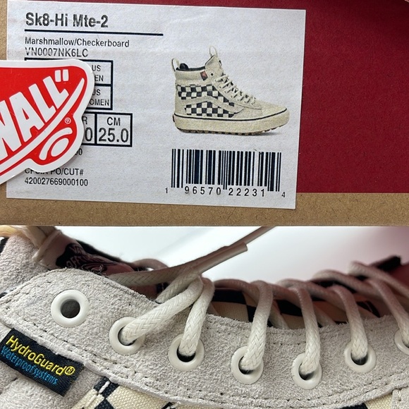 Vans Men’s Sk8-Hi Mte-2 Marshmallow/Checkerboard
VN0007NK6LC
Boots Cold Weather - Picture 6 of 16